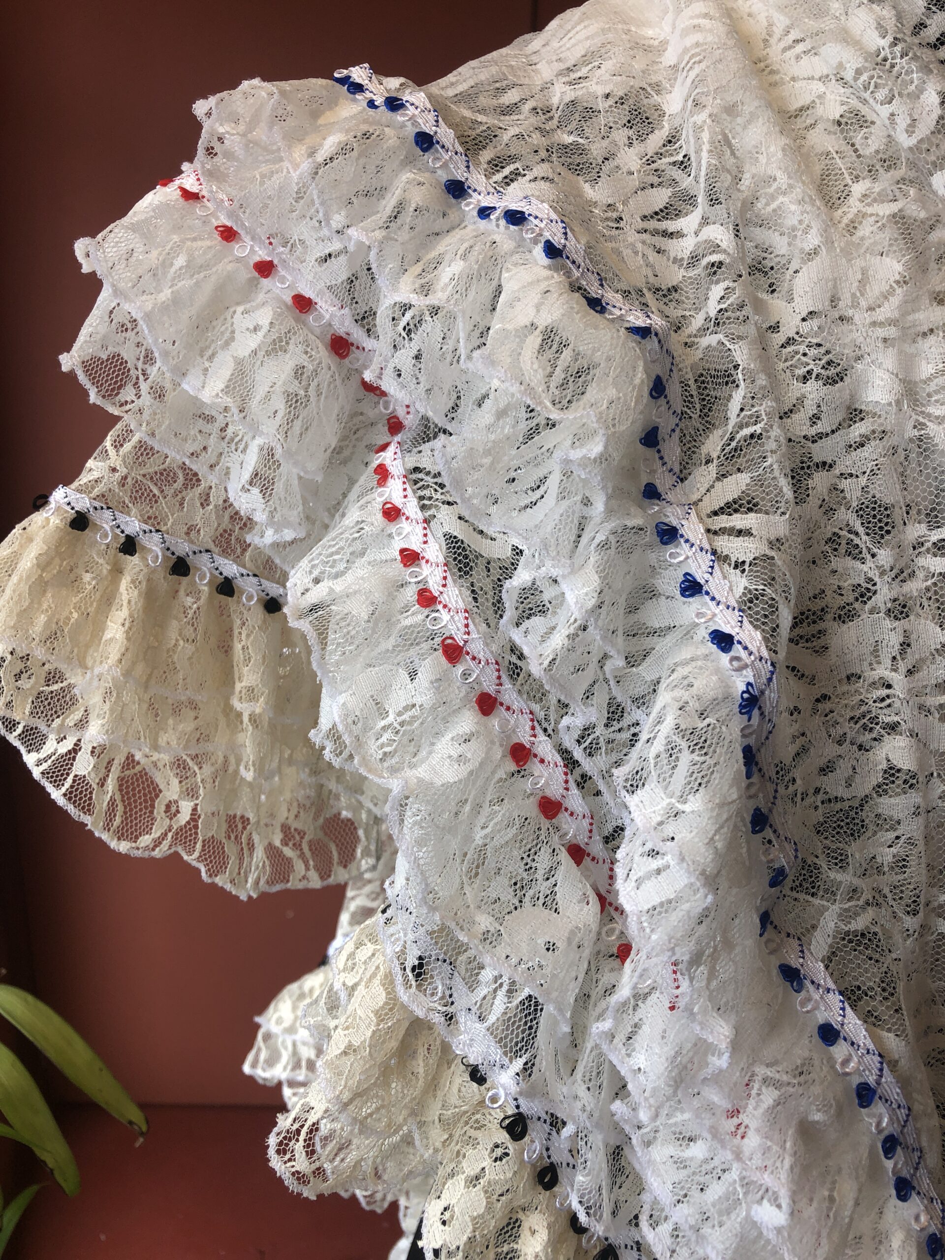 新品】フラメンコシージョ刺繍（あざやかな青緑系の色）